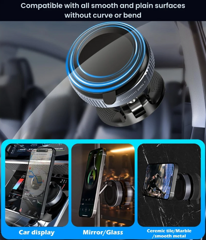Vacuum Suction Magnetic Car Phone Holder | Lock-Tight Grip, Every Road