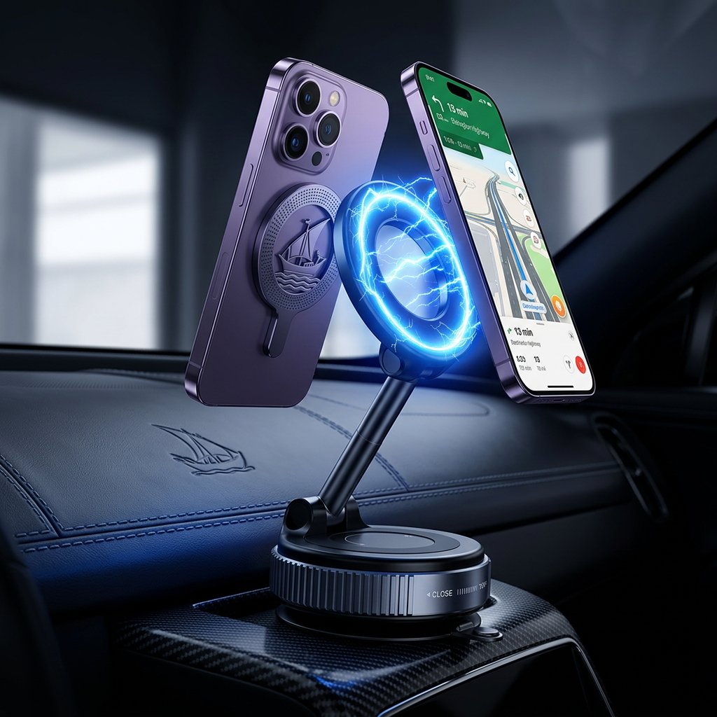 Vacuum Suction Magnetic Phone Holder - cinematic Meta ad creative